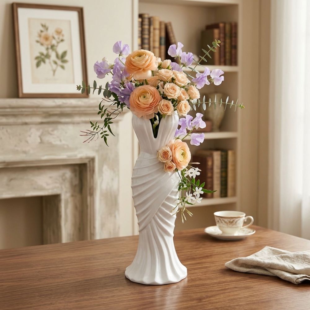 3D Printing Glass - Gown-Shaped 3D Printed Flower Vases Twisted