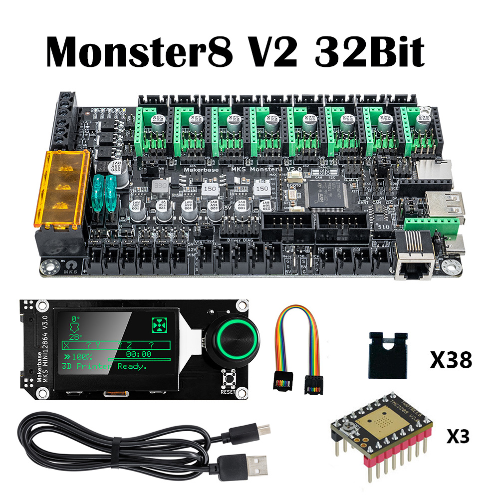 Motherboard 3D Printer - Makerbase MKS Monster8 V2 32Bit 168Mhz
