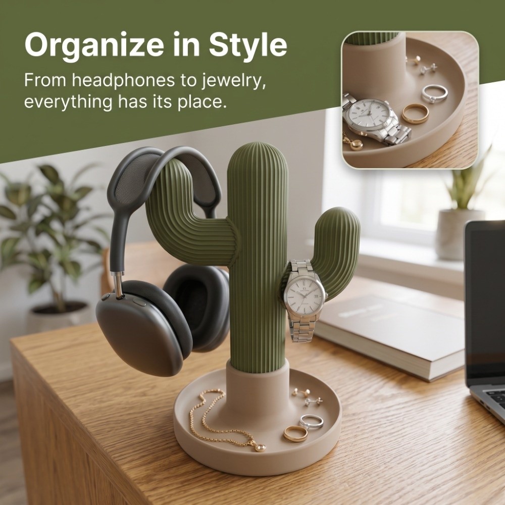 3D Printing Watch - Green Cactus Storage Ornament Multi-Functional Simple