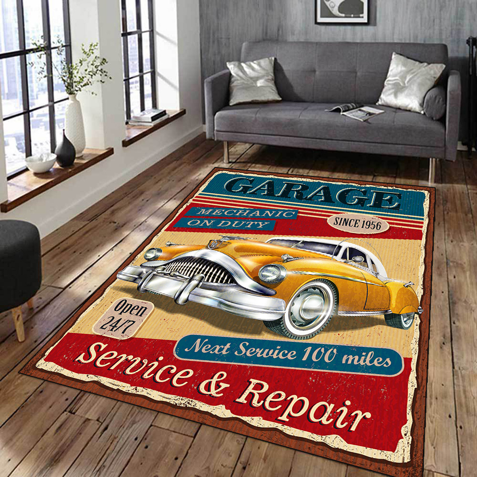 3D Printing Tablet - Retro Classic Motorcycle Car Poster Carpet