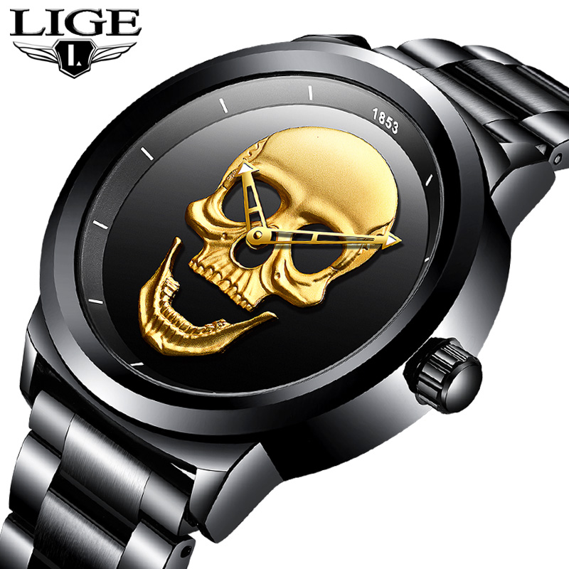 3D Printing Watch - LIGE Skeleto Men Watch Top Brand