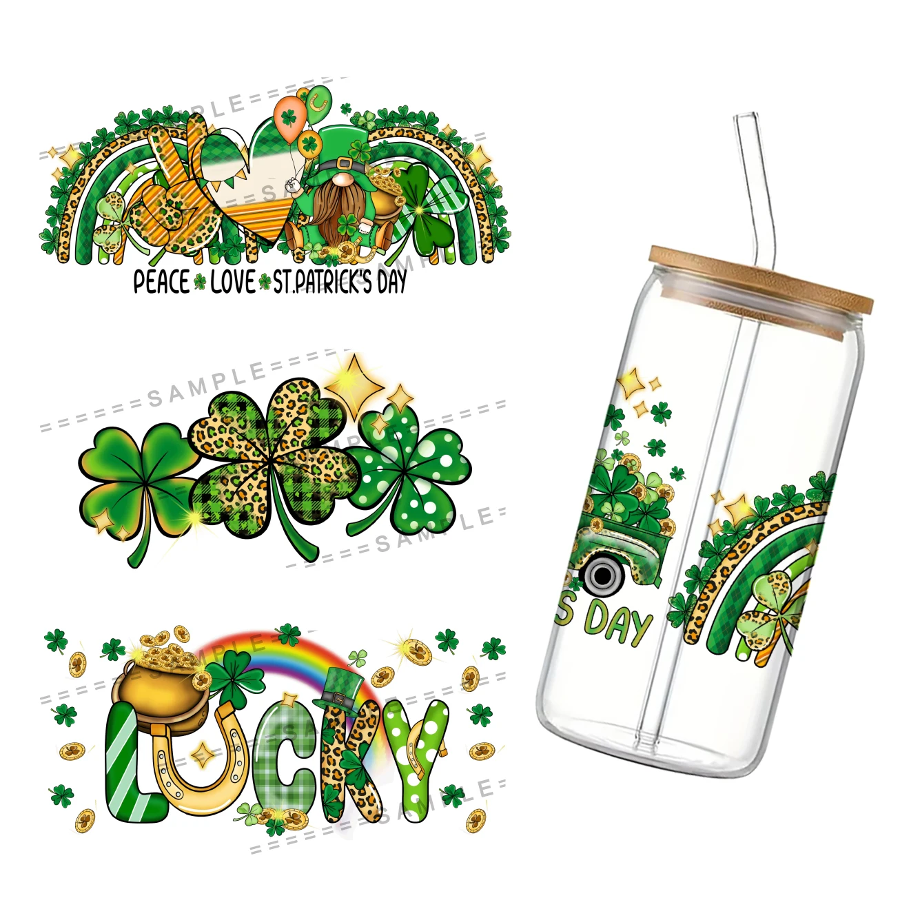 3D Printing Glass - 11x24cm Saint Patrick's Day Theme For