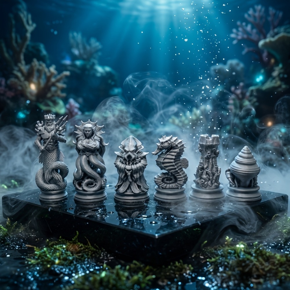 16PCS Ocean Myth Chess Figurin - 3D Printing Chess ulasan dan harga