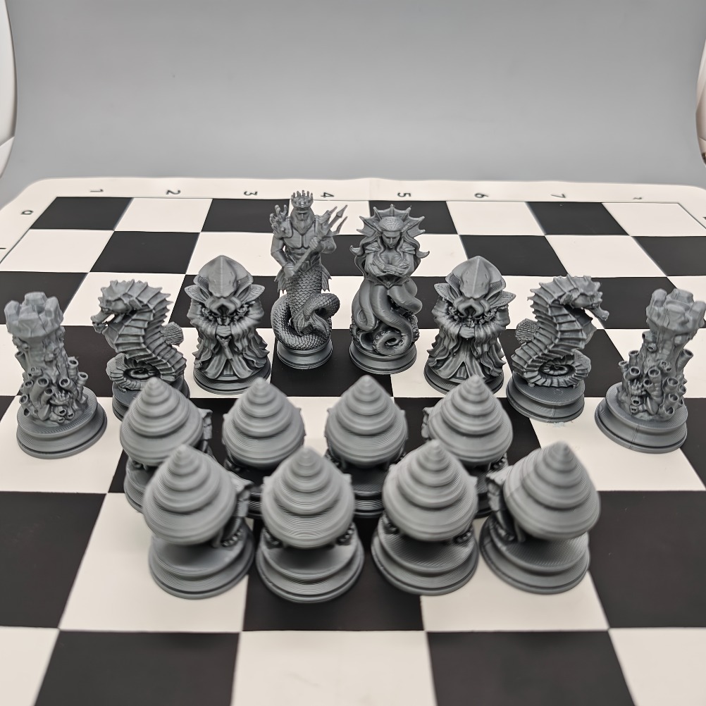 16PCS Ocean Myth Chess Figurin - 3D Printing Chess ulasan dan harga
