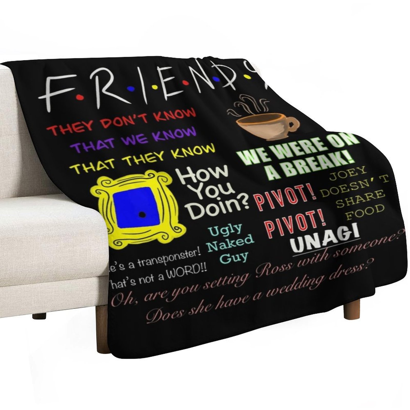 Friends Quotes Premium Throw B - 3D Printing Quotes ulasan dan harga