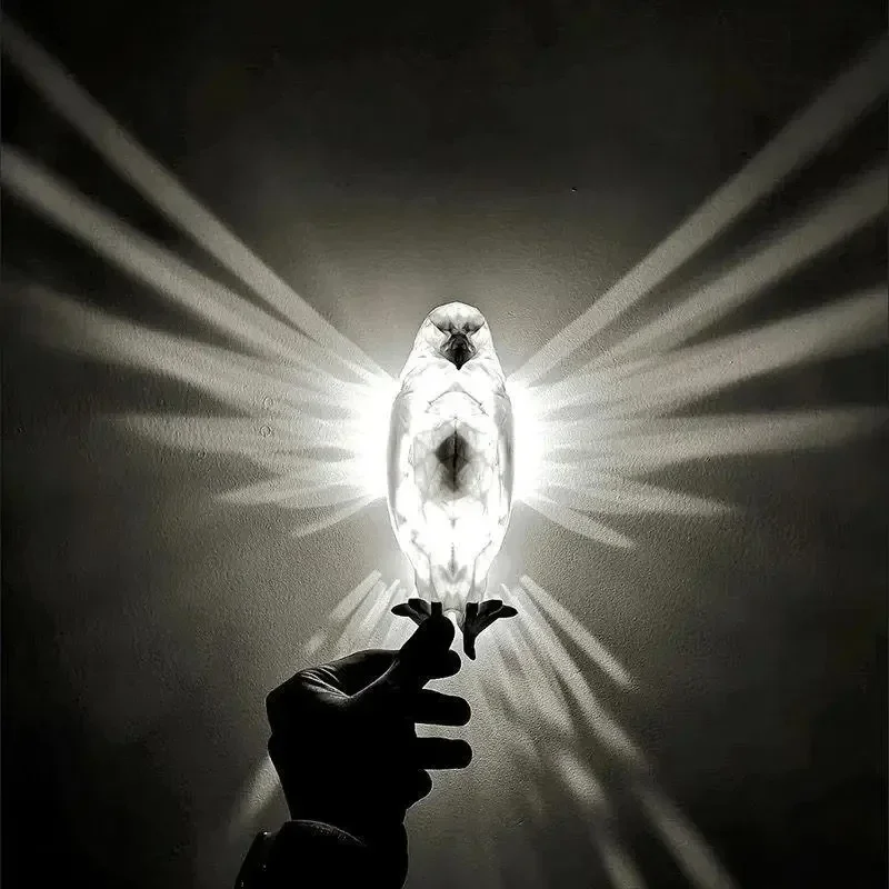 Bird Wall Lamp Halloween Owl E - 3D Printing Glass ulasan dan harga