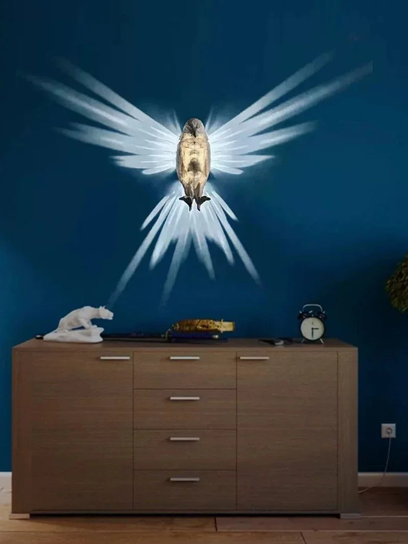 Bird Wall Lamp Halloween Owl E - 3D Printing Glass ulasan dan harga