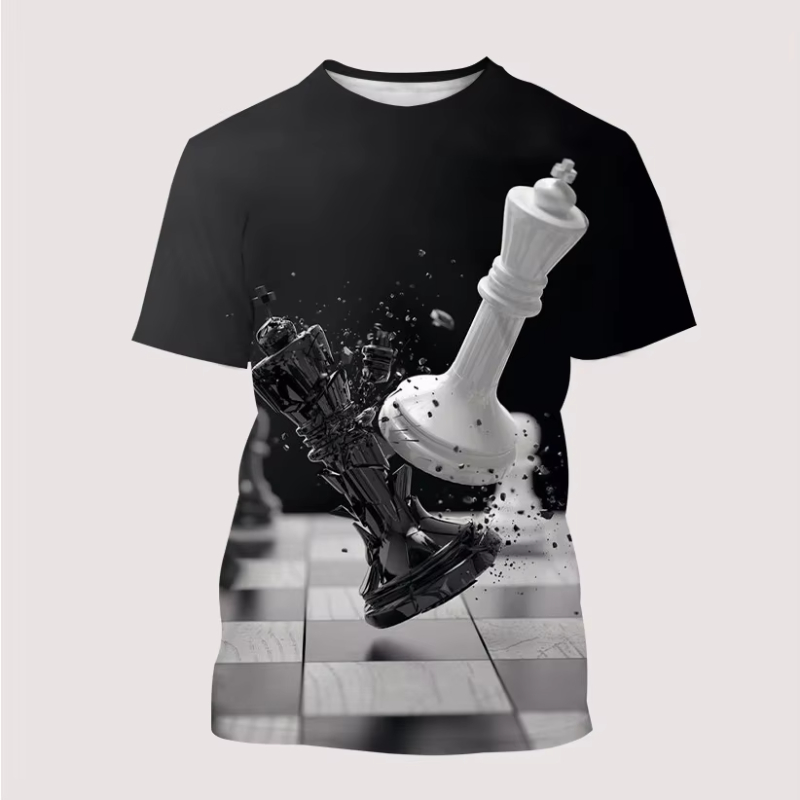 New Men's T Shirt 3D Print Int - 3D Printing Chess ulasan dan harga