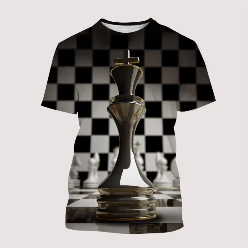 New Men's T Shirt 3D Print Int - 3D Printing Chess ulasan dan harga