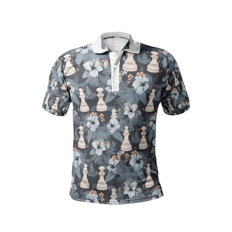 Chess King 3D Print Polo Shirt - 3D Printing Chess ulasan dan harga