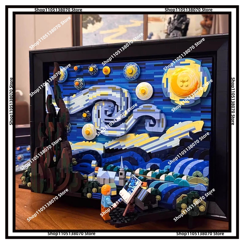 Van Gogh Starry Night 3D Build - 3D Printing Lego ulasan dan harga