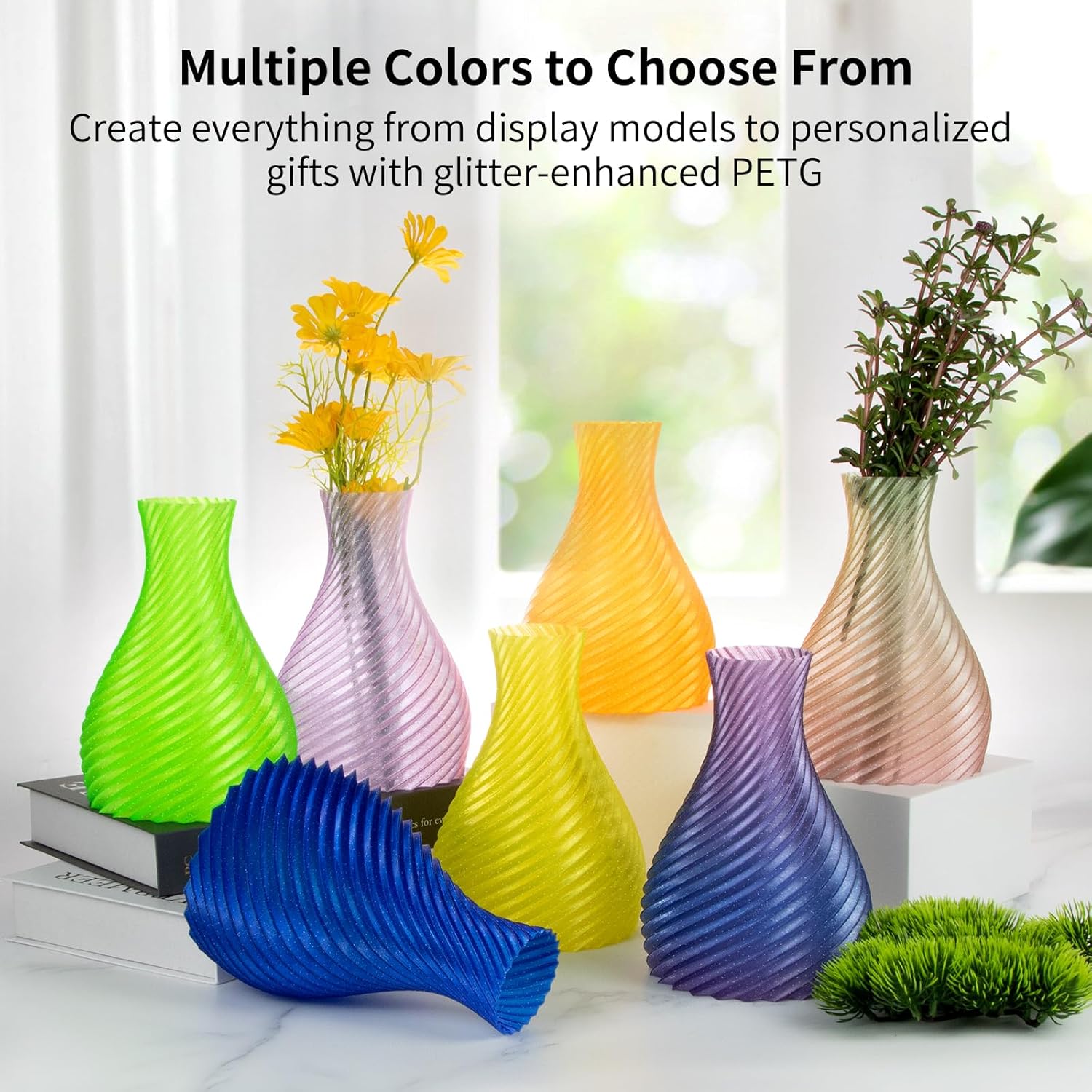Glitter PETG Filament 1.75mm,  - 3D Printing Glass ulasan dan harga