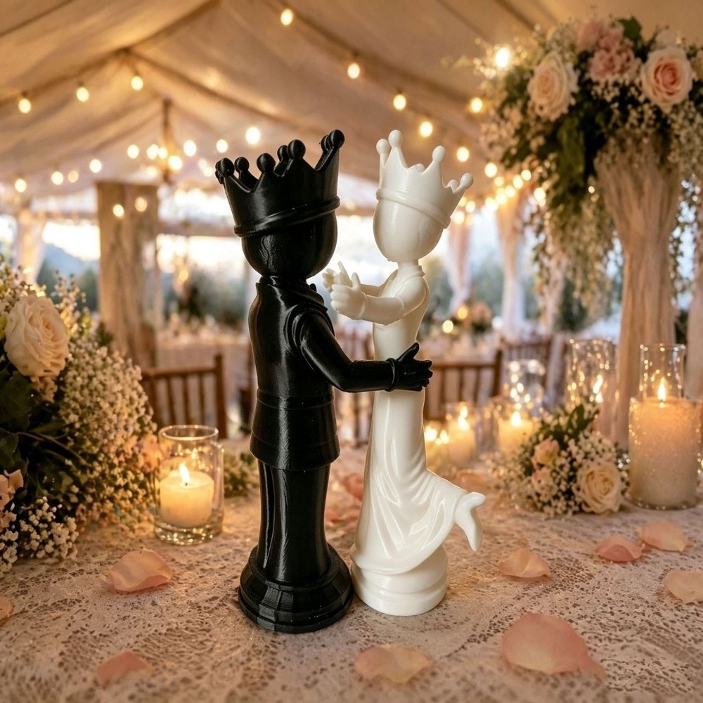 2pcs Lovers Statue 3D Printed  - 3D Printing Chess ulasan dan harga