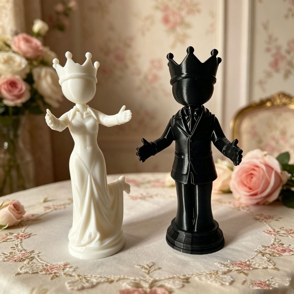 2pcs Lovers Statue 3D Printed  - 3D Printing Chess ulasan dan harga