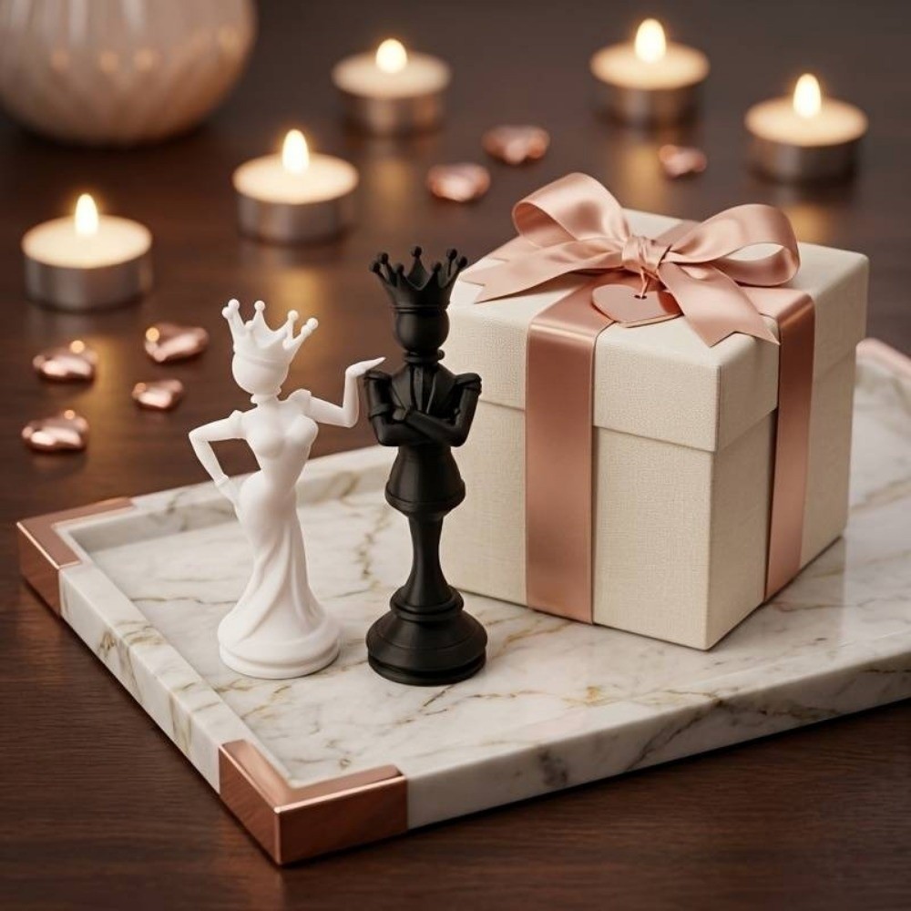 2pcs Lovers Statue 3D Printed  - 3D Printing Chess ulasan dan harga
