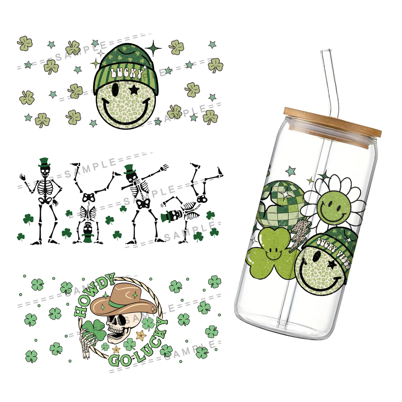 11x24cm Saint Patrick's Day Th - 3D Printing Glass ulasan dan harga