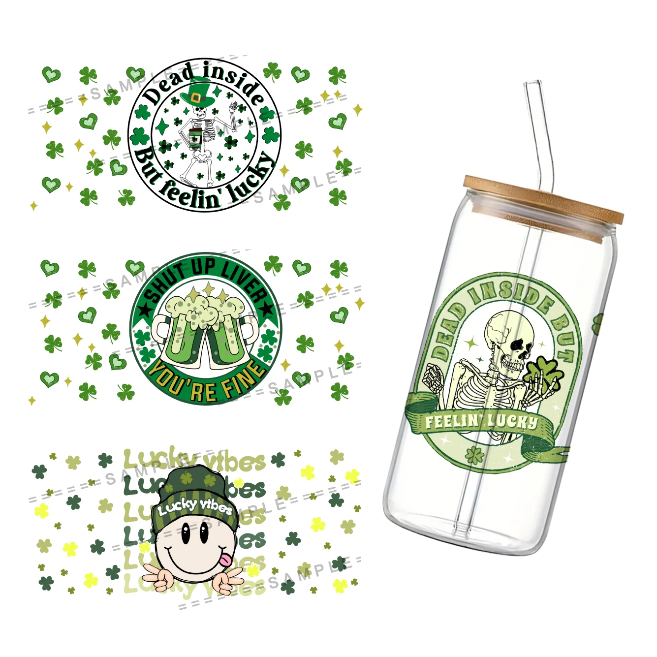 11x24cm Saint Patrick's Day Th - 3D Printing Glass ulasan dan harga